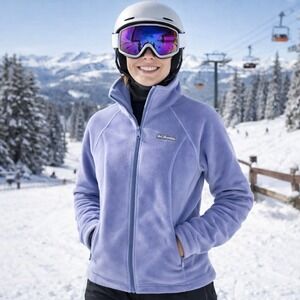 Columbia Fleece Full Zip Jacket Periwinkle Blue Womens Size Small